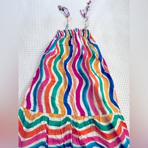 Farm Rio Dancing Stripes Midi Dress